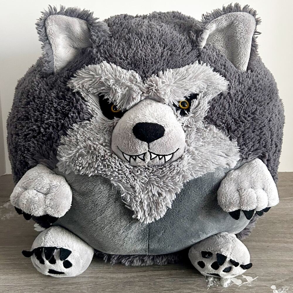 2013 Squishable Werewolf Wolf 15” Gray Round Ball Plush Stuffed Animal Retired